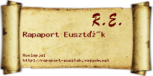 Rapaport Euszták névjegykártya